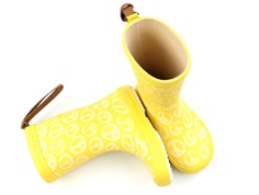 Bisgaard gummistøvle gul med fredstegn